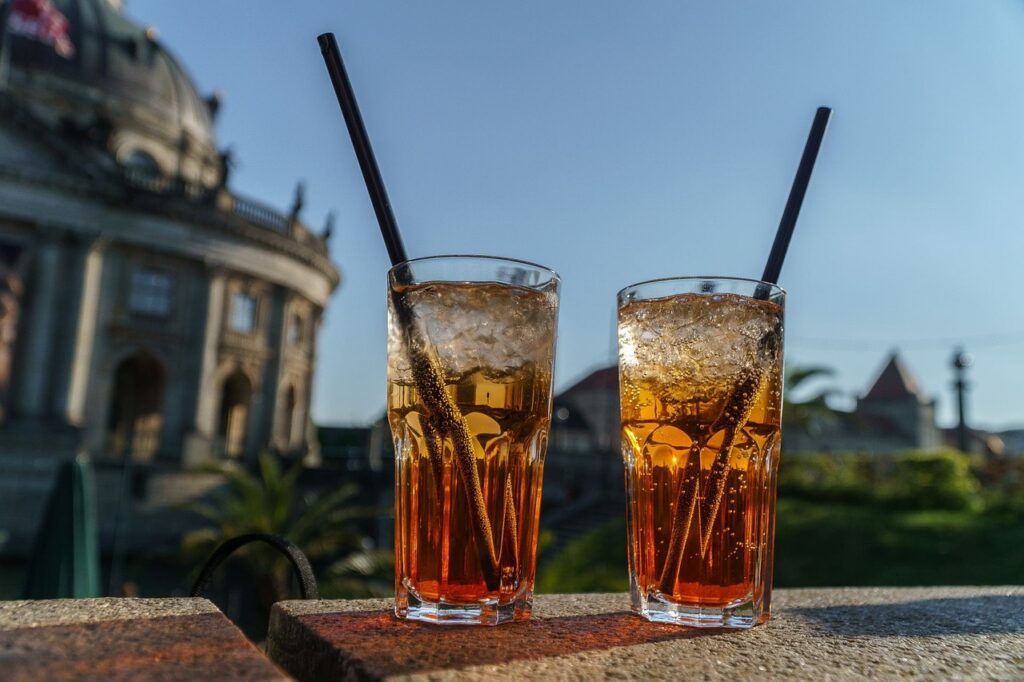 Two glasses of Aperol Spritz