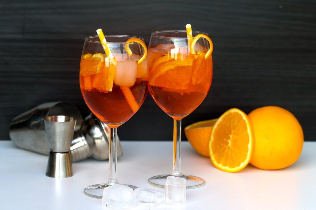 Two glasses of Aperol Spritz