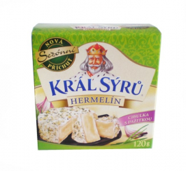 King Camembert cheese with onion chives