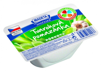 South Bohemian cottage cheese spread leek Madeta