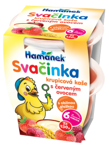 snack semolina pudding with red fruit Hamánek